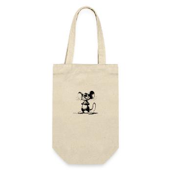 Cute Kids Mouse with Big Eyes and Ears - Gift Bag for Bottles - nature - Front