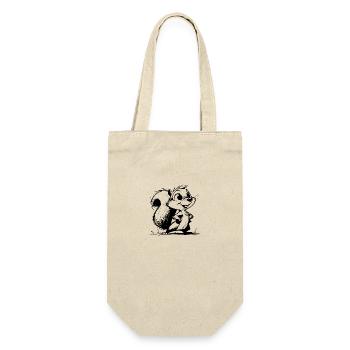 Funny Squirrel Pencil Stroke Drawing - Gift Bag for Bottles - nature - Front