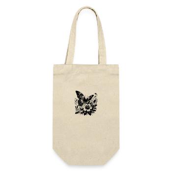 Wildflowers and elegant butterfly in harmony - Gift Bag for Bottles - nature - Front