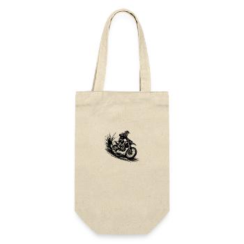 Energetic Motocross Illustration Drawing - Gift Bag for Bottles - nature - Front