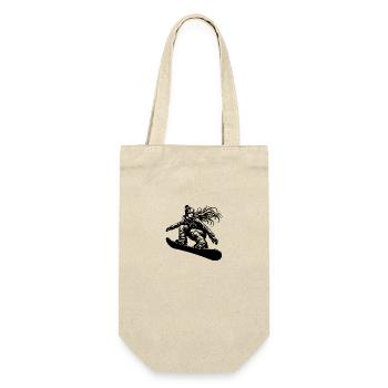 Snowboarderin Cooles Snowboard Design - Geschenkbeutel für Flaschen - Natur - Vorne