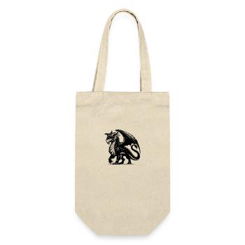 Schlauer Drache mit riesigen Flügeln Tattoo Style - Geschenkbeutel für Flaschen - Natur - Vorne