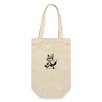 Fuchs Zeichnung Schlitzohr Fuchs - Geschenkbeutel für Flaschen - Natur - Vorne