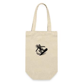 Coole Snowboarderin Snowboarding mit Eleganz - Geschenkbeutel für Flaschen - Natur - Vorne