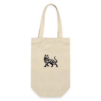 Tatouage de chat tribal dans une élégance élégante - Sac à bouteille - nature - Devant