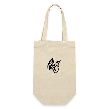 Tête de chat dans la conception graphique de tatouage tribal - Sac à bouteille - nature - Devant