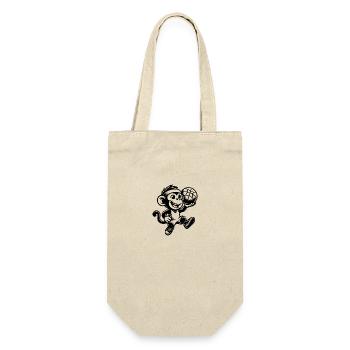 Cute little kids monkey with basketball - Gift Bag for Bottles - nature - Front