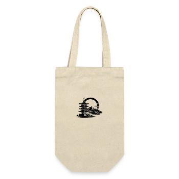 Japanese pagoda with mountains in the background - Gift Bag for Bottles - nature - Front