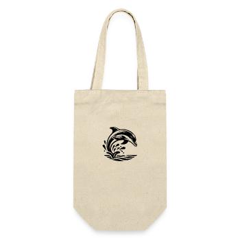 Jumping Elegant Tattoo Dolphin - Gift Bag for Bottles - nature - Front