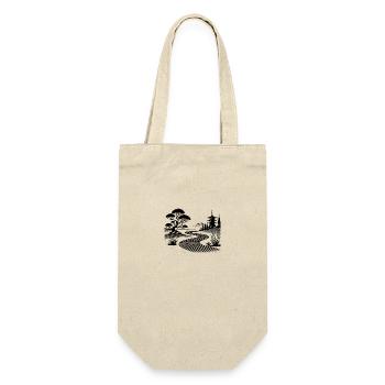 Sand Pattern and Pagoda Zen Garden Inspiration - Gift Bag for Bottles - nature - Front