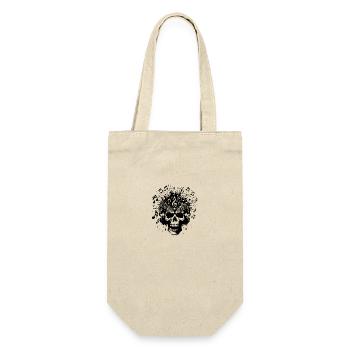Festival Splash of Sound – Music Skull with Boom - Gift Bag for Bottles - nature - Front