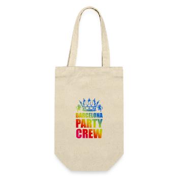 Barcelona Party Crew Spruch - Geschenkbeutel für Flaschen - Natur - Vorne