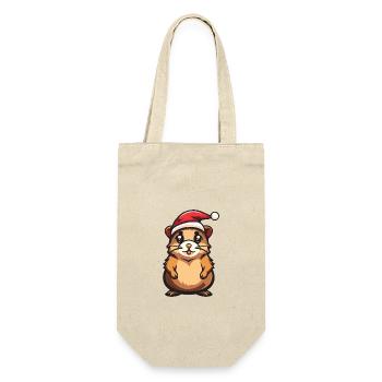 Hamster Christmas - Gift Bag for Bottles - nature - Front