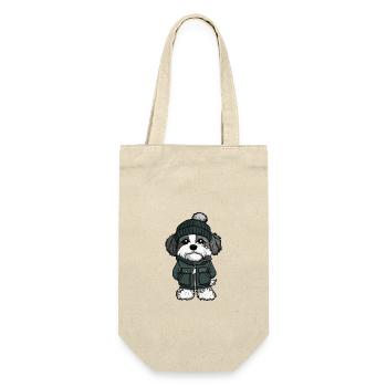 Havanese Hund Winter - Geschenkbeutel für Flaschen - Natur - Vorne