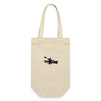 Kleine Boote Kayak Kunst Boot Ausrüstung - Geschenkbeutel für Flaschen - Natur - Vorne