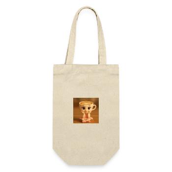 Cute coffee cup with ballerina - Gift Bag for Bottles - nature - Front