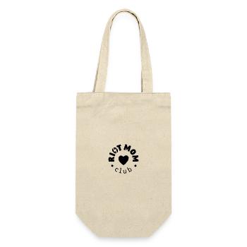 «RIOT MOM CLUB» Logo Badge - Geschenkbeutel für Flaschen - Natur - Vorne