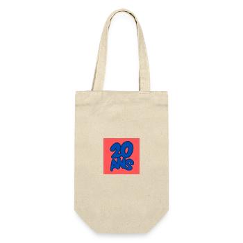 20. 20. JAHRESTAG. 20-JÄHRIGES JUBILÄUM. 20 JAHRE. - Geschenkbeutel für Flaschen - Natur - Vorne