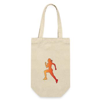 Joggerin - Joggen - Laufen - Geschenkbeutel für Flaschen - Natur - Vorne