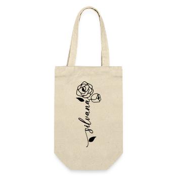 Silvana Name Vorname Namensblume - Geschenkbeutel für Flaschen - Natur - Vorne