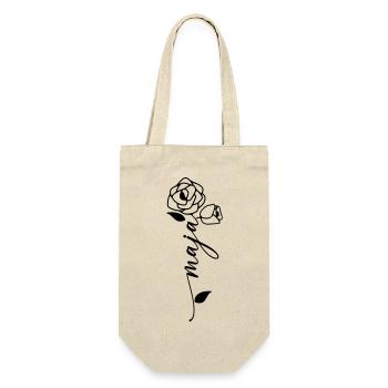 Maja Name Vorname Namensblume - Geschenkbeutel für Flaschen - Natur - Vorne