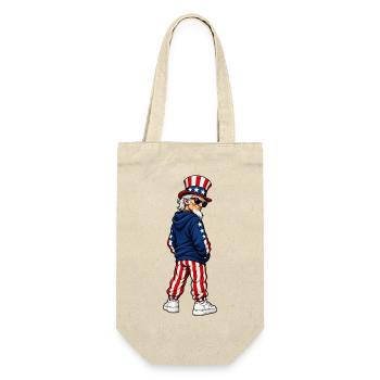 Gangster Amerikanischer Patriot - Geschenkbeutel für Flaschen - Natur - Vorne