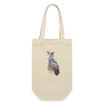 Eule Low Poly – International Owl Awareness Day - Geschenkbeutel für Flaschen - Natur - Vorne