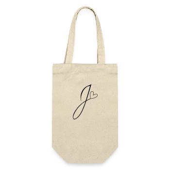 Buchstabe J Buchstabe-J Kalligrafie - Geschenkbeutel für Flaschen - Natur - Vorne