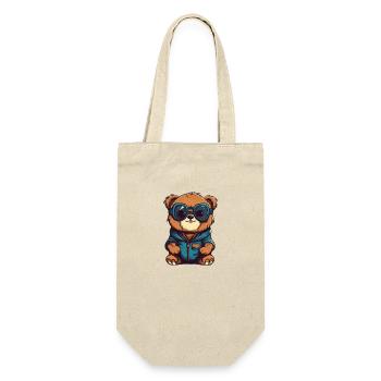 mr bär - Geschenkbeutel für Flaschen - Natur - Vorne