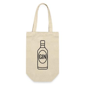 Gin Flasche - Geschenkbeutel für Flaschen - Natur - Vorne