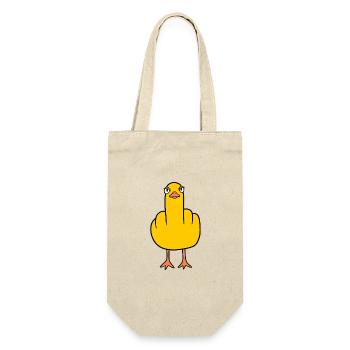 Majeur de canard coquin | Canard de dessins animés drôles - Sac à bouteille - nature - Devant