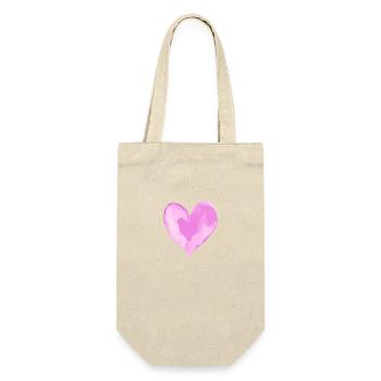 Herz Love Wasserfarben Valentinstag - Geschenkbeutel für Flaschen - Natur - Vorne