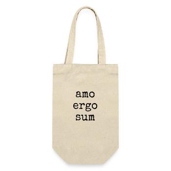 amo ergo sum - j’aime donc je suis - en disant - Sac à bouteille - nature - Devant