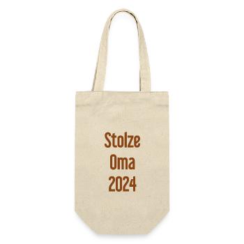 Proud Grandma 2024 – Perfect for New Grandmas - Gift Bag for Bottles - nature - Front