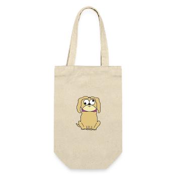 Mops - Geschenkbeutel für Flaschen - Natur - Vorne