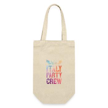 Italien Party Crew Spruch - Geschenkbeutel für Flaschen - Natur - Vorne
