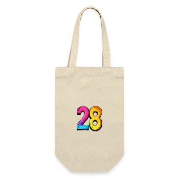 28 Zahl symbol - Geschenkbeutel für Flaschen - Natur - Vorne