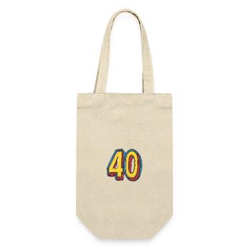 40 Zahl symbol - Geschenkbeutel für Flaschen - Natur - Vorne