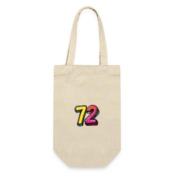 72 Zahl Symbol - Geschenkbeutel für Flaschen - Natur - Vorne