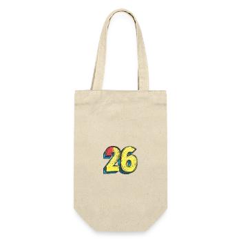 26 Zahl symbol - Geschenkbeutel für Flaschen - Natur - Vorne