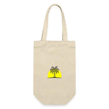 Insel Palme Sommer Sonne - Geschenkbeutel für Flaschen - Natur - Vorne