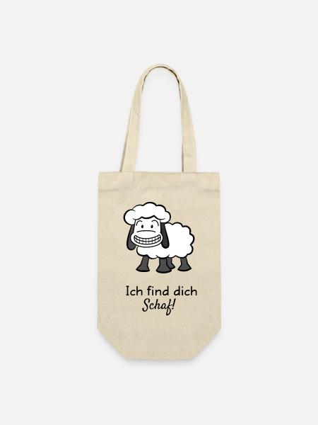 Ich find dich Schaf! - Geschenkbeutel für Flaschen - Natur