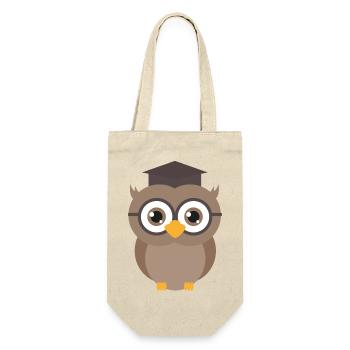 Graduation Owl - Gift Bag for Bottles - nature - Front