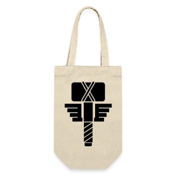 Thor Hammer – Wikinger Mjölnir Comic Superheld - Geschenkbeutel für Flaschen - Natur - Vorne