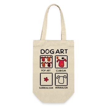 Hund - Geschenkbeutel für Flaschen - Natur - Vorne