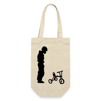 Biker - Geschenkbeutel für Flaschen - Natur - Vorne