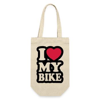 I love my bike - Ich liebe mein Motorrad - Geschenkbeutel für Flaschen - Natur - Vorne
