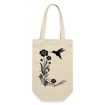 Motif floral avec des fleurs et colibris. - Sac à bouteille - nature - Devant