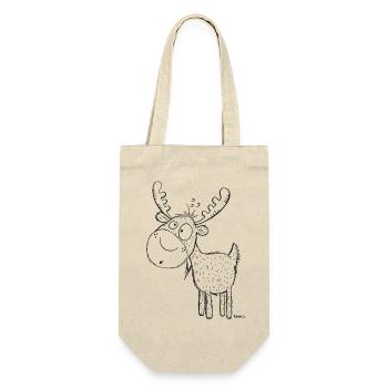 Lustiger Elch - Elche - Hirsch - Reh - Geschenk - Geschenkbeutel für Flaschen - Natur - Vorne