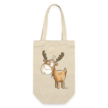 Witziger Elch - Elche - Hirsch - Reh - Geschenk - Geschenkbeutel für Flaschen - Natur - Vorne